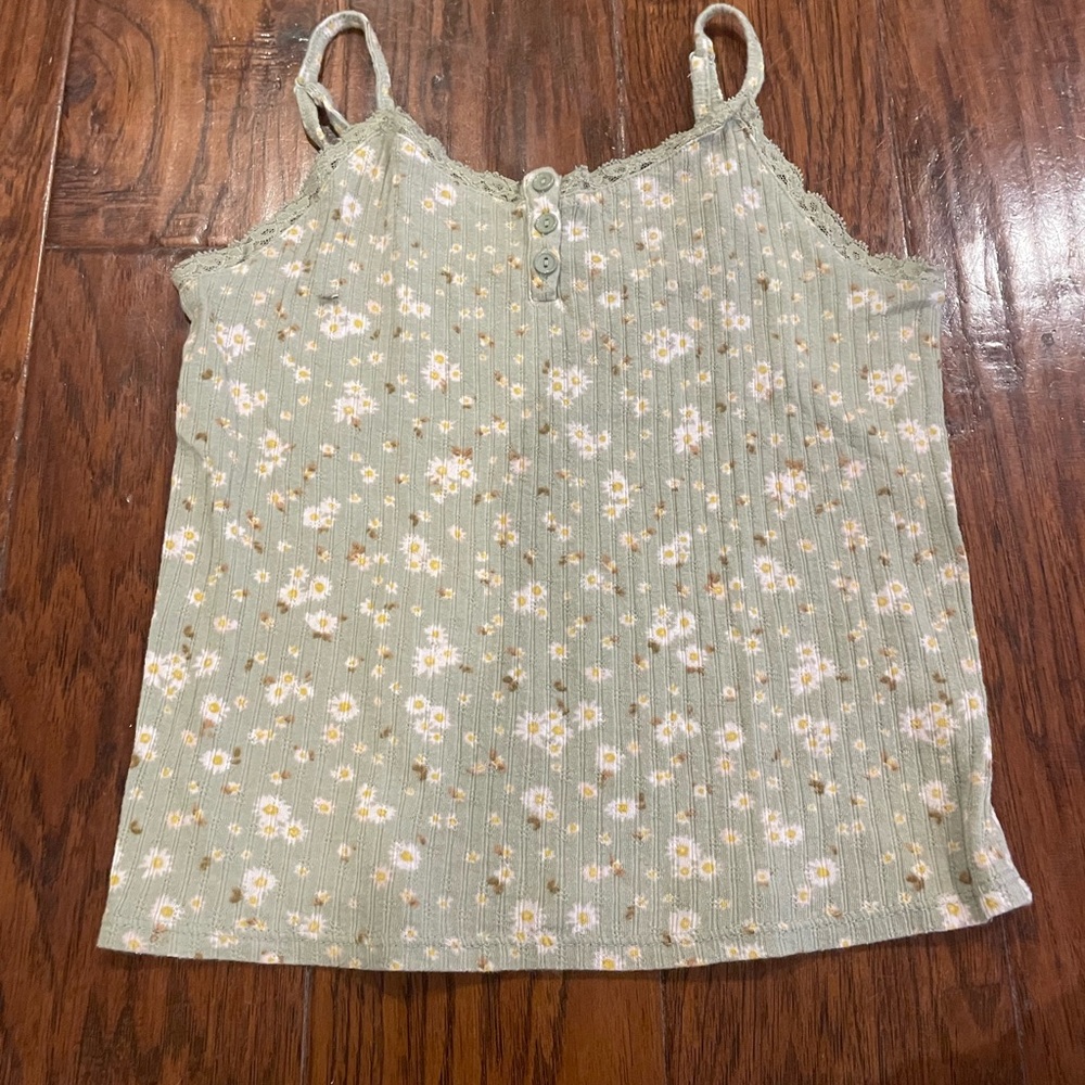 Floral Green Camisole Top